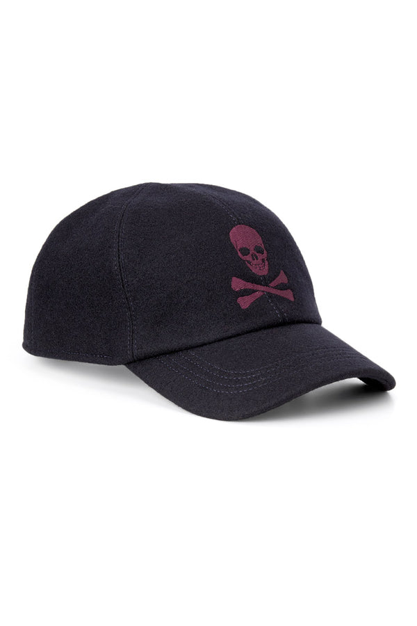 海军蓝梅尔顿羊毛 Skull & Crossbones 棒球帽